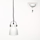 Petite suspension indus en métal blanc 
