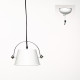 Grande suspension indus en métal blanc 