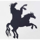 Ombre murale silhouette articulée cheval cheval 