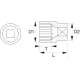 Douille 12 pans 3/8 19 mm a7400dm-19 bahco 