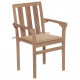 Chaises de jardin bois de teck avec coussins - Couleur des coussins et nombre de chaises au choix Beige