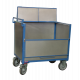 Chariot conteneur tôle galva avec toit - dimensions plateau au choix 