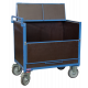Chariot conteneur bois avec toit - dimensions plateau au choix  
