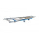 Chariot modulaire charges longues, 2 ridelles tube, 1800 x 800 mm, roues losange, 500 kg 