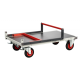 Chariot FLAT-PACK™ dossier repliable 1000 x 600 mm plateau tôle galva roues CC 400 kg - 804722331 