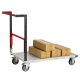 Chariot monté dossier repliable 1000 x 600 mm plateau mélaminé roues TPE 250 kg 