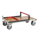 Chariot monté dossier repliable 1000 x 600 mm plateau médium roues TPE 400 kg 