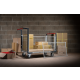 Chariot modulaire grillagé 2 dossiers + 2 ridelles, plateau bois 1000 x 600 mm, 250 kg 