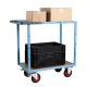 Servante mécano-soudée 2 plateaux médium 850 x 500 mm roues CC 400 kg - 880701231 
