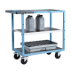 Servante mécano-soudée EVERSTEEL™ 3 plateaux tôle galva 850 x 500 mm roues CC 250 kg - 880701312 