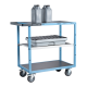 Servante mécano-soudée EVERSTEEL™ 3 plateaux tôle galva 850 x 500 mm roues TPE 250 kg - 880701322 