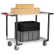 Servante flat-pack 2 plateaux mélaminé double poignées 850 x 500 mm roues TPE 250 kg 