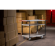 Servante flat-pack 3 plateaux mélaminé double poignées 1000 x 600 mm roues TPE 250 kg 