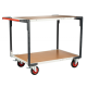 Servante flat-pack 2 plateaux médium, 850 x 500 mm, roues CC, 400 kg 