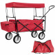 Chariot de jardin pliable 70 kg avec toit + sacoche - Couleur au choix Rouge