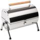 Barbecue portable pliable avec double surface de cuisson poignée de transport pratique 42 x 25 x 35 cm helloshop26 1508007 