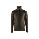 Sweat col camionneur en laine 46301071 - Couleur et taille au choix Vert olive foncé/Gris foncé