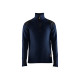 Sweat col camionneur en laine 46301071 - Couleur et taille au choix Marine-Foncé/Gris-Foncé