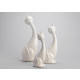 Chats blancs en céramique (lot de 3) 