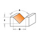 FRAISE POUR RAINURES EN V 90° HW Z2  S=8 D=17x8.5x53 DR 665.170.11 