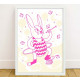 Poster phosphorescent bunny 30 x 40 cm bunny 