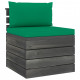 Canapé de milieu palette de jardin bois de pin avec coussins - Couleur des coussins au choix Vert