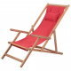 Chaise pliable de plage bois d'eucalyptus solide et tissu - Couleur au choix Rouge