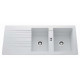 Ewi evier solstice 116x50cm 2 bacs 1 égouttoir blanc 