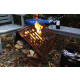 Chauffe-terrasse en fonte avec stockage de bois 