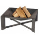 Brasero en acier pieds croisés design 