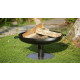 Brasero rond en acier peint sur pied design 70 cm 