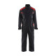 Combinaison industrie manches longues polycoton 60541800 - Couleur et taille au choix Noir-Rouge