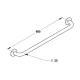 Barre droite 600 mm, inox chromé (sans vis) Diamètre 25 mm - PRESTO -60577 