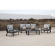Salon de jardin en aluminium gris noir boli 