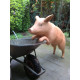 Cochon rose debout en résine 133 cm 