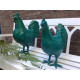 Poule de couleur en résine 38 cm 