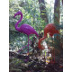 Flamant rose coloré en résine 