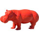 Hippopotame design en résine 173 cm - Couleur au choix Rouge