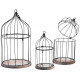 Cages en métal laqué et bois (lot de 3) 