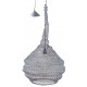 Lampe suspension métal gris blanchi 