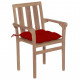 Chaises de jardin bois de teck avec coussins - Couleur des coussins et nombre de chaises au choix Rouge