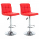 Tabourets de bar 2 pcs similicuir - Couleur au choix Rouge