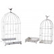 Cages en métal laqué blanc vieilli (lot de 2) 
