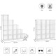 Armoire de rangement étagère panneaux en treillis 4 niveaux 4 rangs grande capacité maillet en caoutchouc offert dimensions 123 x 31 x 123 cm (l x l x h) blanc  