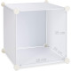 Étagère cubes rangement plastique 14 casiers 180 cm - Couleur au choix Blanc