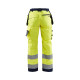 Pantalon de travail femme haute visibilité blaklader polycoton poches flottantes - Coloris et taille au choix Jaune fluo-marine