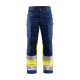 Pantalon artisan haute-visibilité stretch femme 71611811 - Couleur et taille au choix Marine-Jaune-fluo