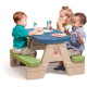 Table de pique-nique en plastique pour enfants avec parasol 