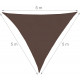 Voile d'ombrage triangle 5 x 5 x 5 m brun  