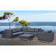 Salon de jardin en aluminium et tissu d'oléfine ibiza 